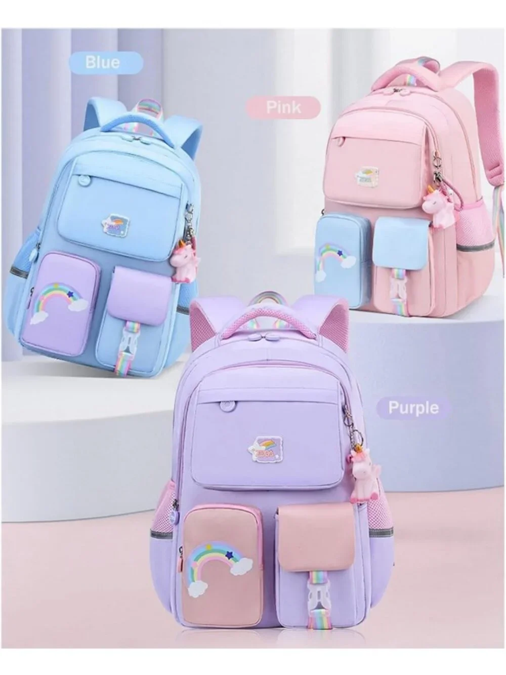 Ergonomic Lightweight Unicorn Backpack for Girls - Waterproof Schoolbag
